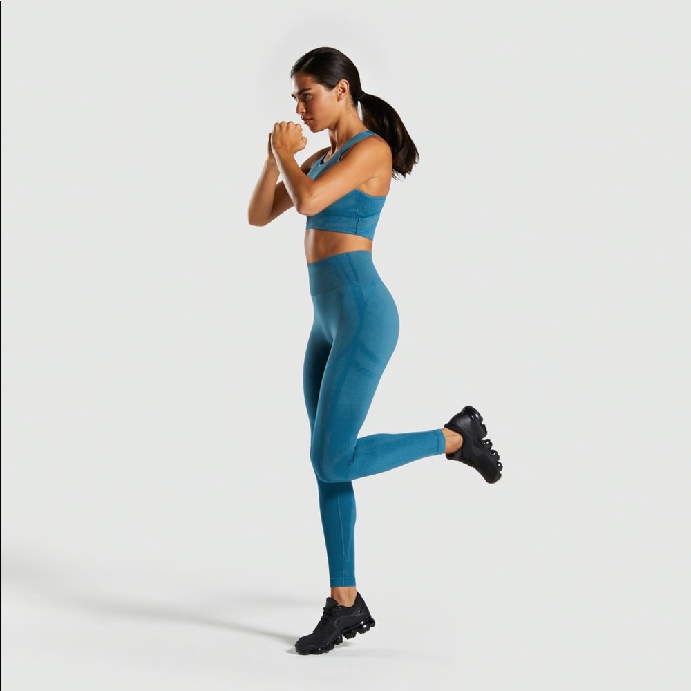 gymshark geo seamless teal leggings